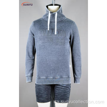 Mænds Longsleeve Standcollar Sweatshirt uden hætte